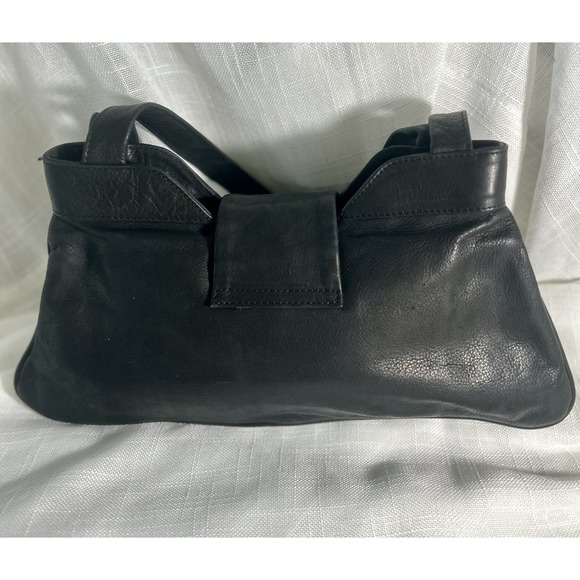 Naty Made In Italy Vera Pelle Black Leather Purse Small - Picture 7 of 15